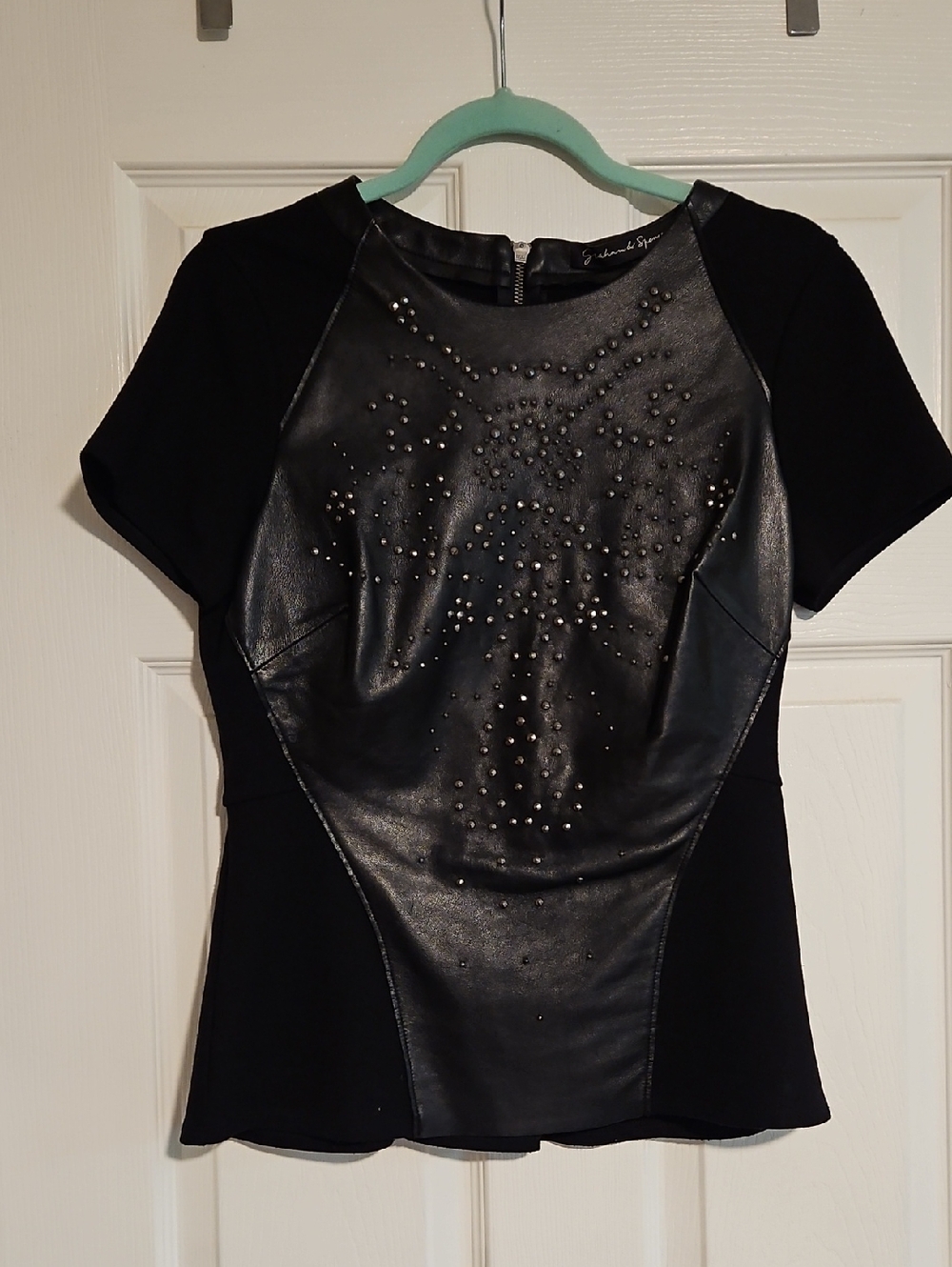 Graham And Spencer Stud And Leather Top